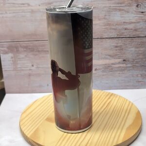 Patriotic Tumbler with Straw